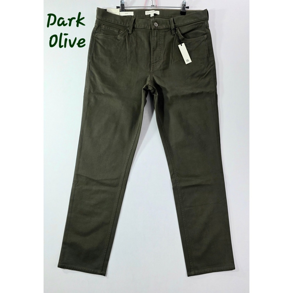 Banana Republic Slim Fit Traveler Pants Mens 36x30 Dark Olive Italian Fabric NWT